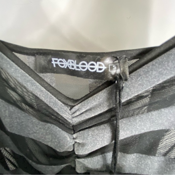 FOXBLOOD Victoria Striped Mesh Gown - Picture 9 of 9